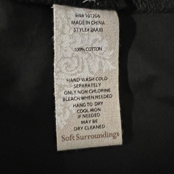 SOFT SURROUNDINGS Black Embroidered Button Up Tunic Lace Sz M Gothcore Witchy - Picture 10 of 12